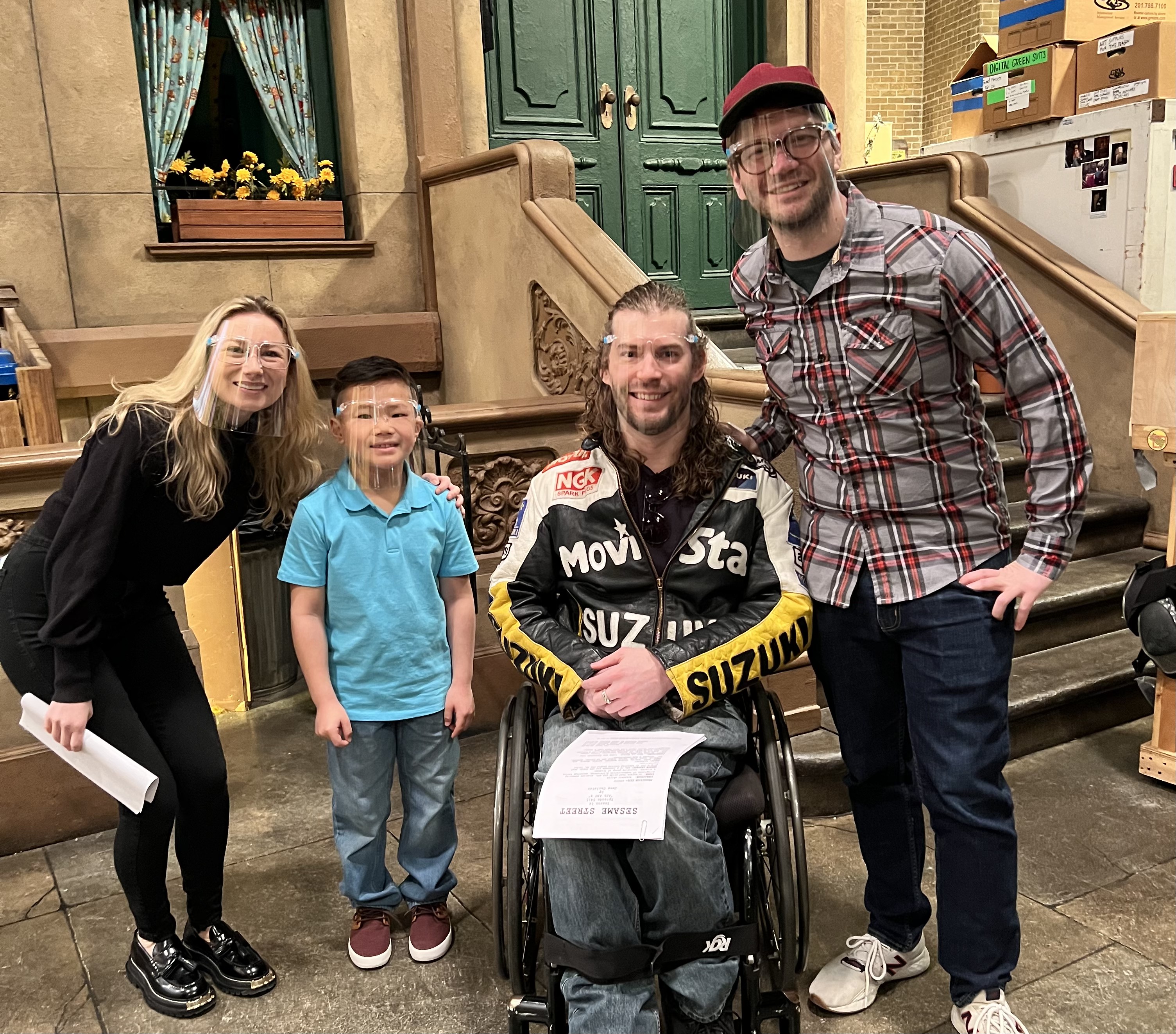 Making Space team on set with collaborators at Sesame Workshop.